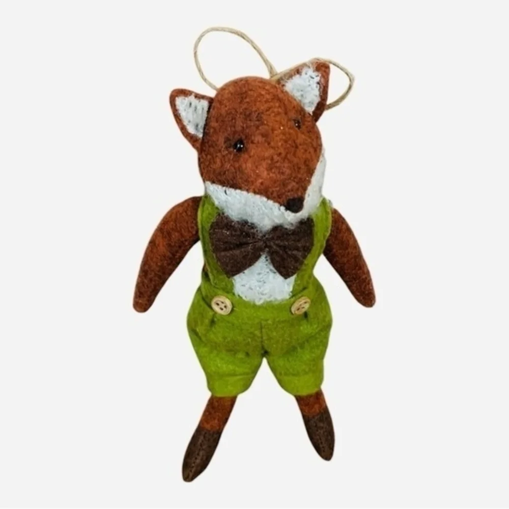 Handmade Felted Fox Gentleman Christmas Ornament 8